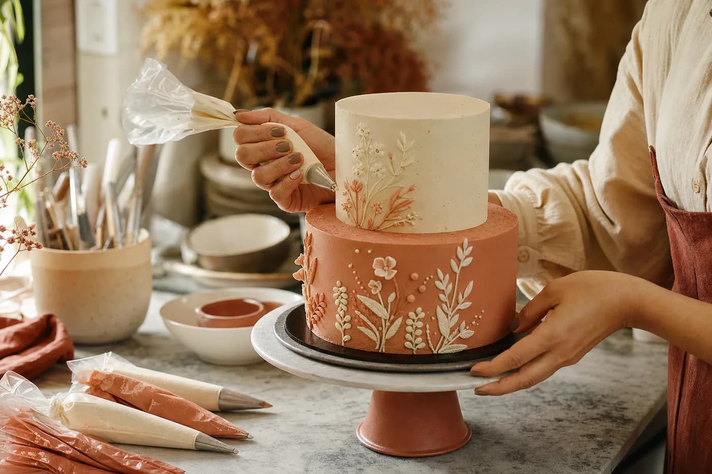 Cost breakdown of a decorated cake in CrafterBy — ingredients, labour, oven and overhead, separately.